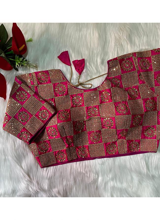 Phantom Silk Rani Pink Festival Wear Embroidery Work Readymade Blouse
